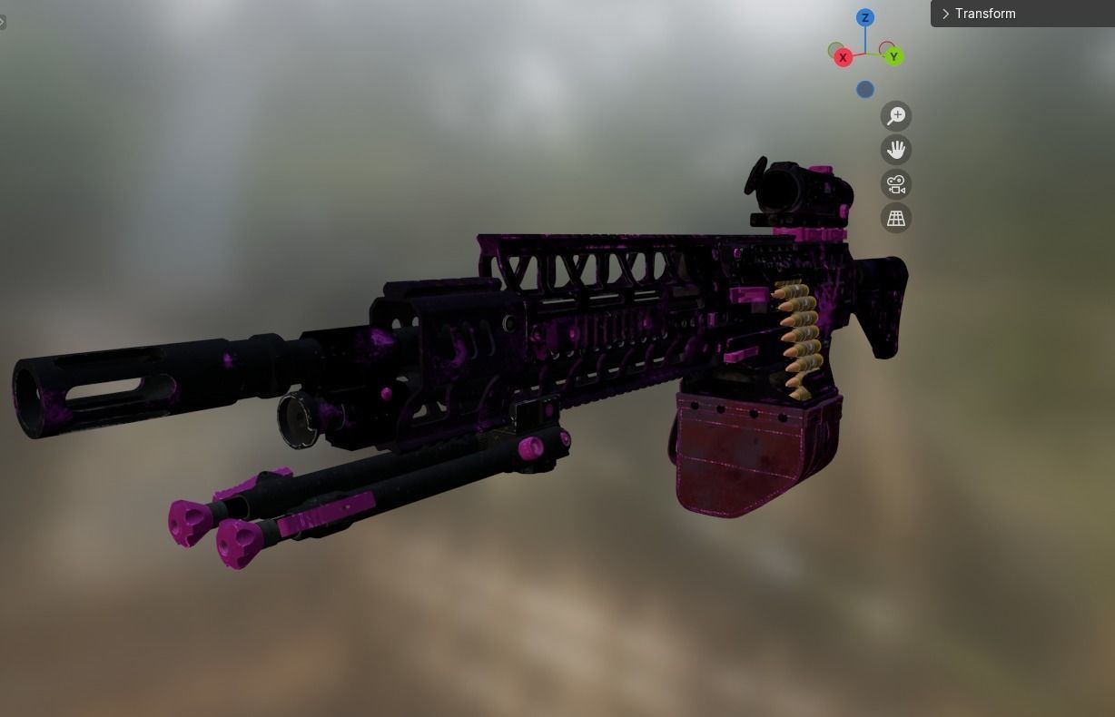 gun machine 1 Low-poly 3D model_2