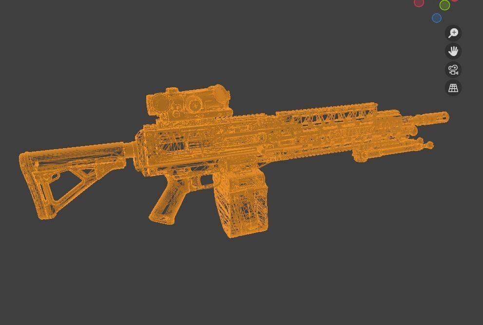 gun machine 1 Low-poly 3D model_5