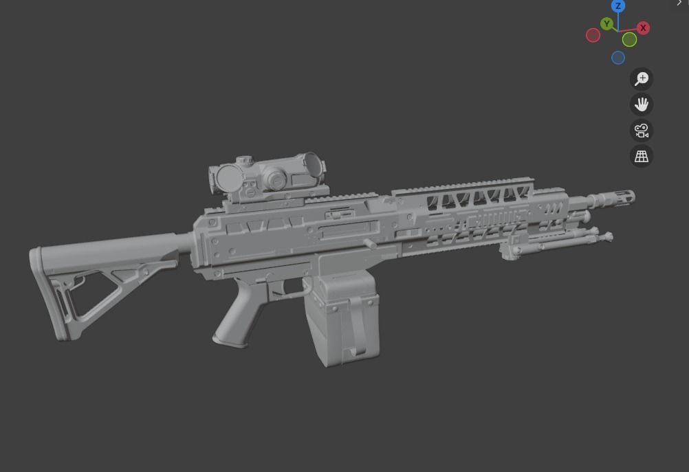 gun machine 1 Low-poly 3D model_4