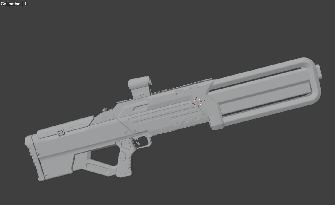 shotgun 2 Low-poly 3D model_3
