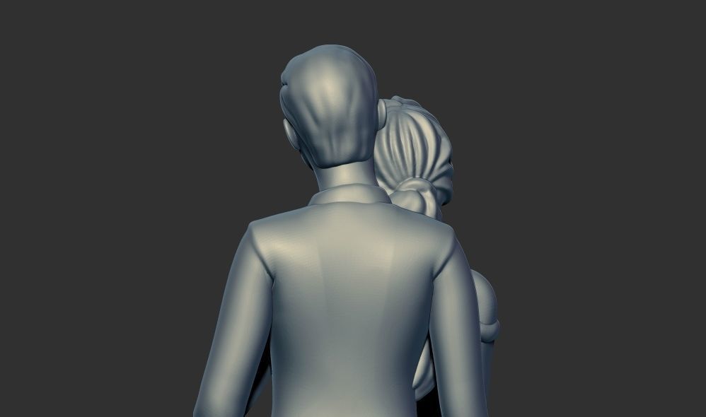 Romantic Lover Wedding Couple Figurine Sculpture 3D print model_5