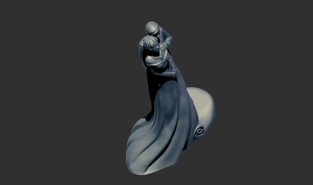 Romantic Lover Wedding Couple Figurine Sculpture 3D print model_6