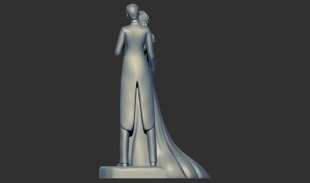 Romantic Lover Wedding Couple Figurine Sculpture 3D print model_7