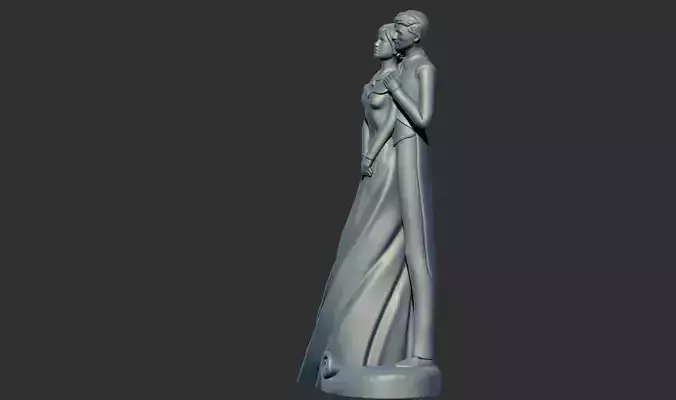 Romantic Lover Wedding Couple Figurine Sculpture 3D print model