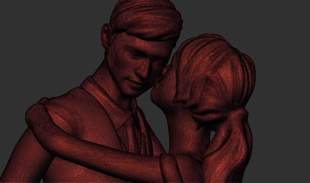 Romantic Lover Wedding Couple Figurine Sculpture 3D print model_8
