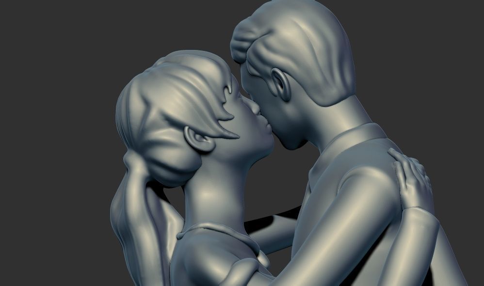 Romantic Lover Wedding Couple Figurine Sculpture 3D print model_3