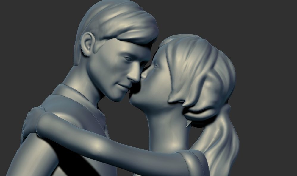 Romantic Lover Wedding Couple Figurine Sculpture 3D print model_5