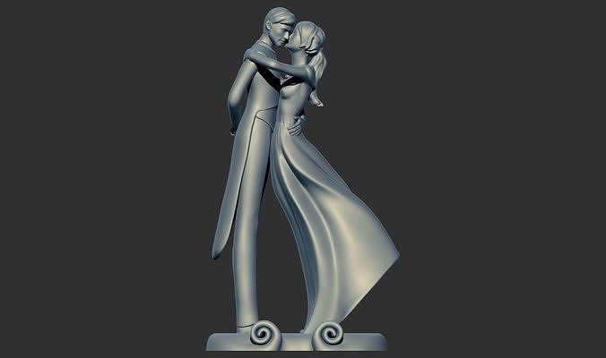 Romantic Lover Wedding Couple Figurine Sculpture 3D print model