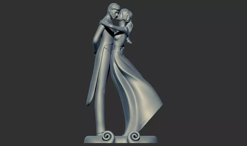 Romantic Lover Wedding Couple Figurine Sculpture 3D print model_0
