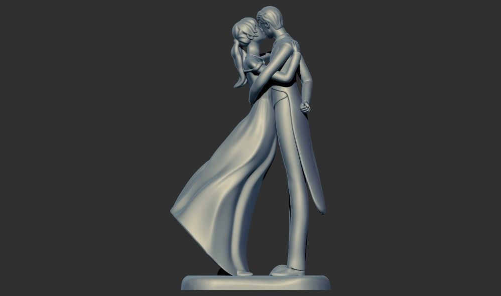 Romantic Lover Wedding Couple Figurine Sculpture 3D print model_1