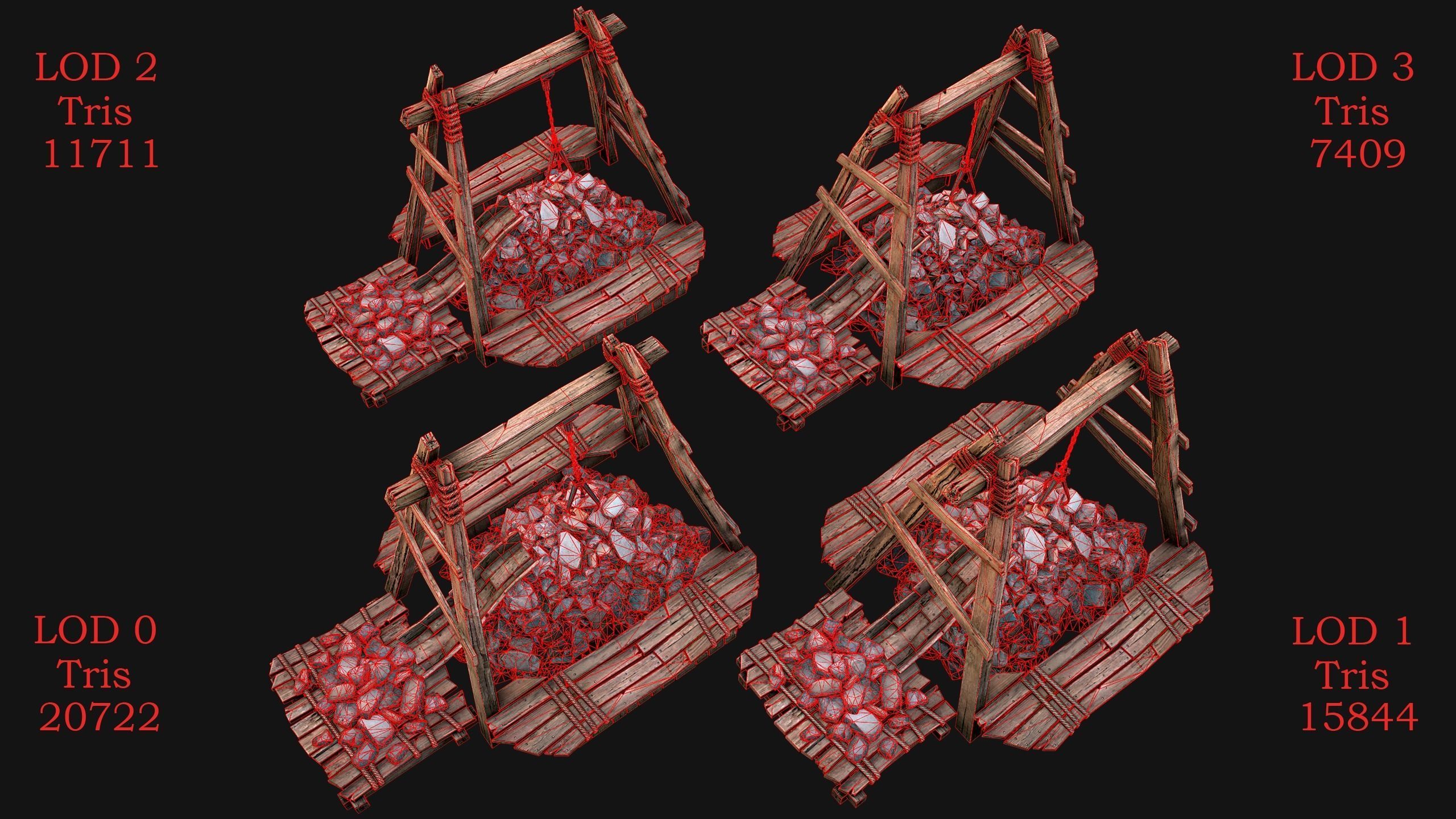 Medieval Mine Quarry Industrial Pack Low-poly 3D model_8