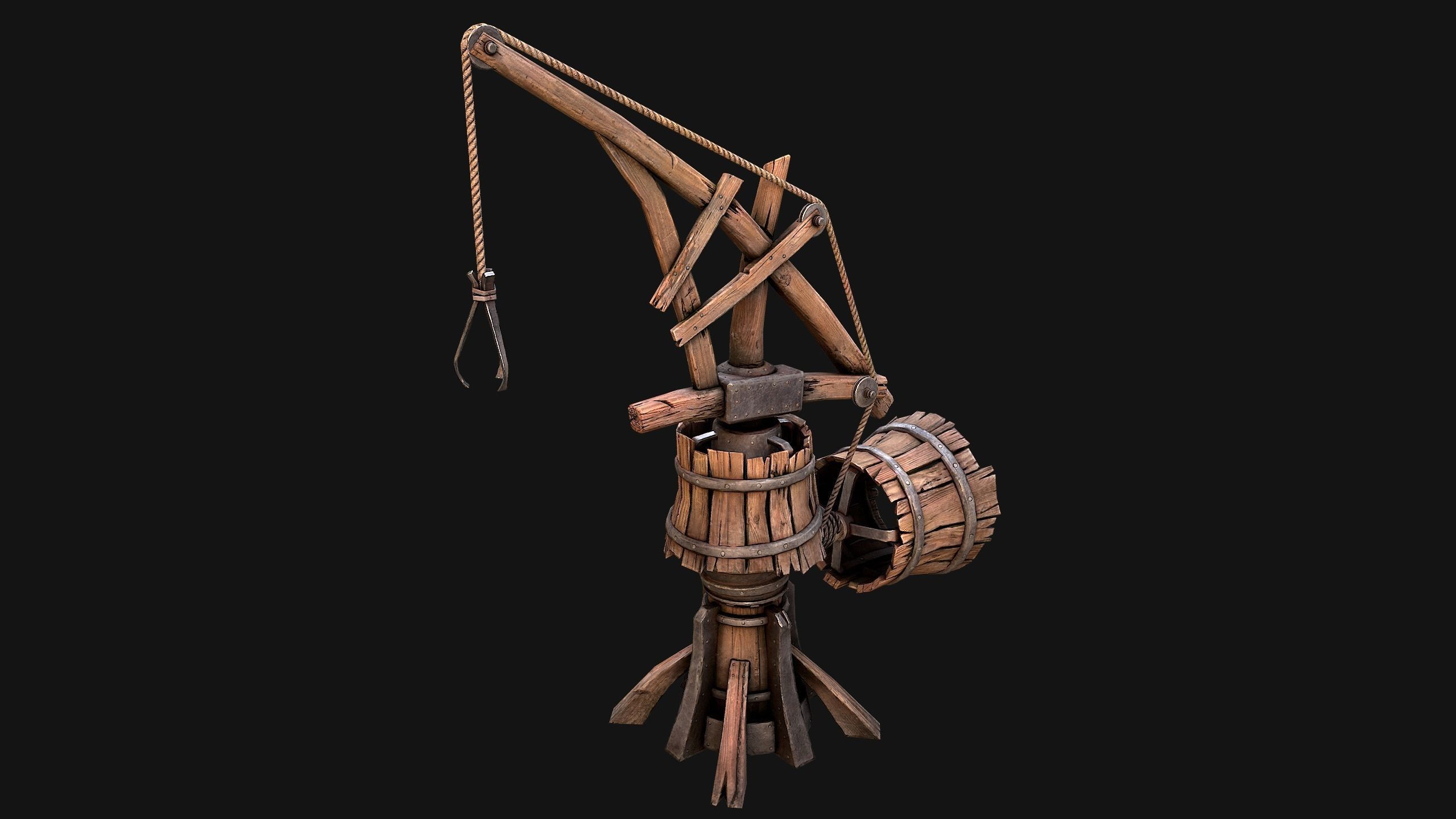 Medieval Mine Quarry Industrial Pack Low-poly 3D model_5