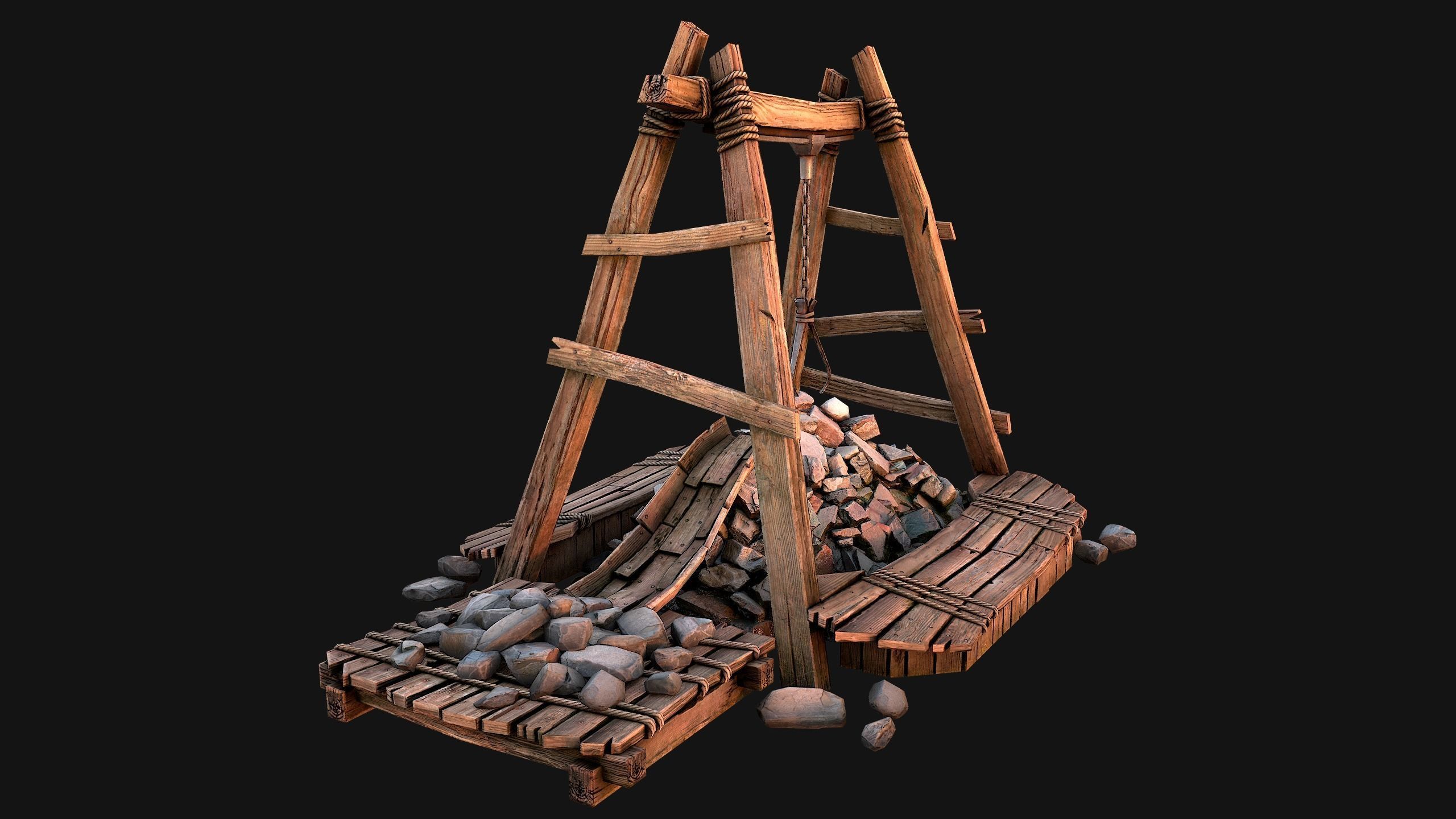 Medieval Mine Quarry Industrial Pack Low-poly 3D model_21