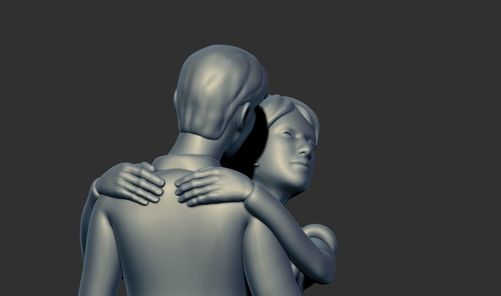 Romantic Lover Wedding Couple Figurine Sculpture  3D print model_7