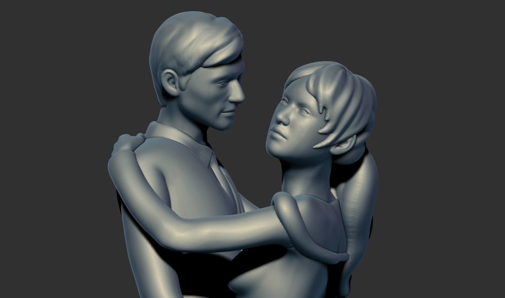 Romantic Lover Wedding Couple Figurine Sculpture  3D print model_2