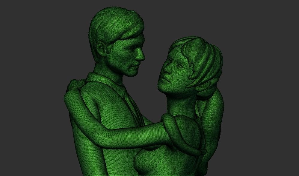 Romantic Lover Wedding Couple Figurine Sculpture  3D print model_8