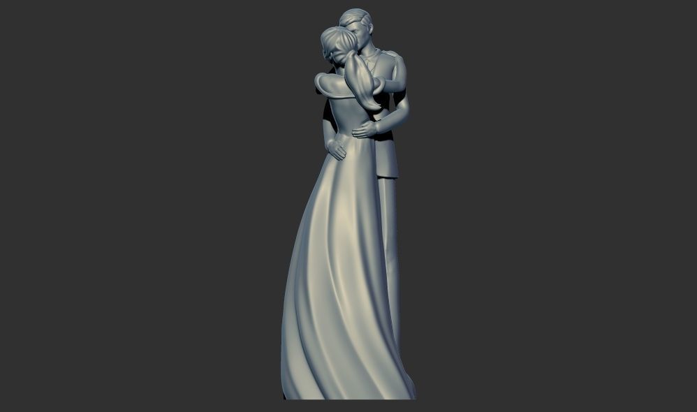 Romantic Lover Wedding Couple Figurine Sculpture  3D print model_5