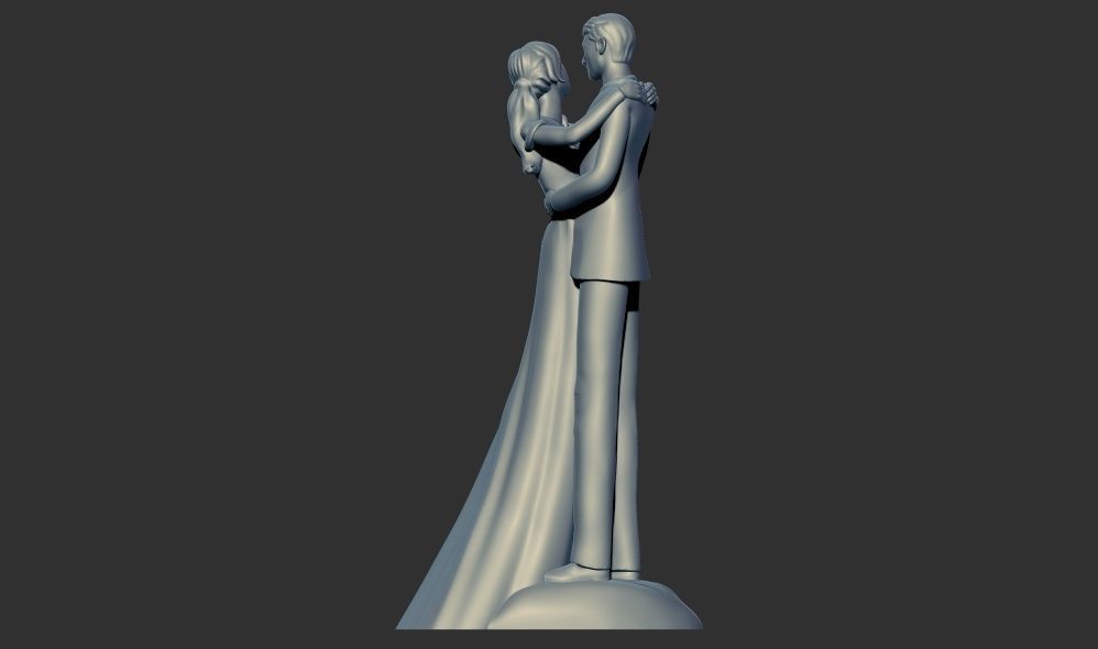 Romantic Lover Wedding Couple Figurine Sculpture  3D print model_6