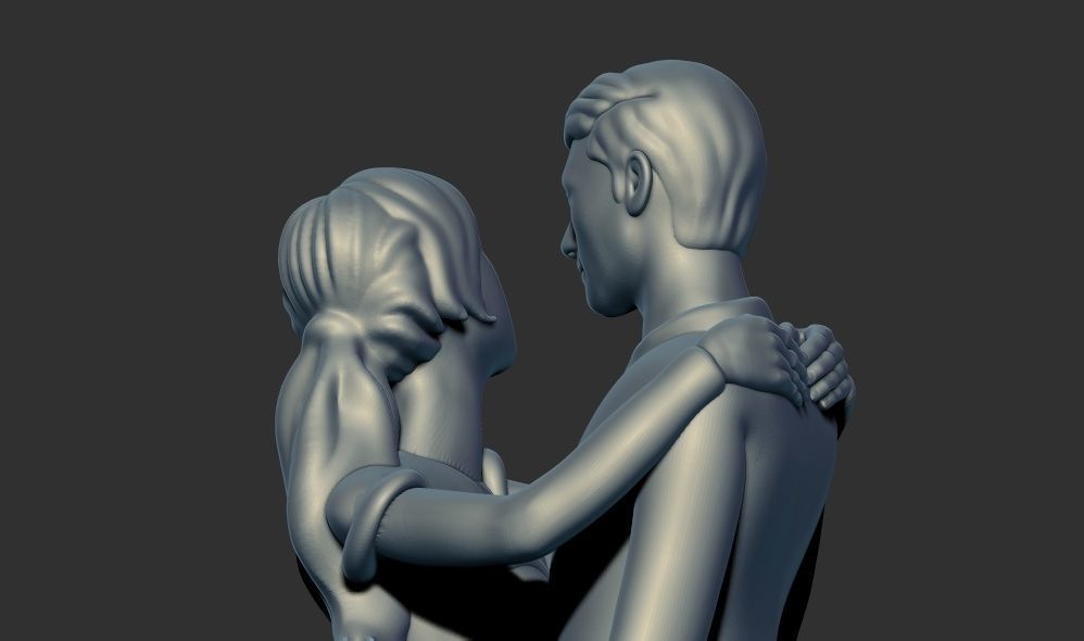 Romantic Lover Wedding Couple Figurine Sculpture  3D print model_3
