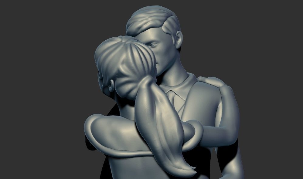 Romantic Lover Wedding Couple Figurine Sculpture  3D print model_4