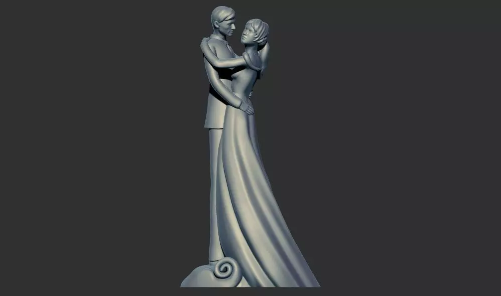 Romantic Lover Wedding Couple Figurine Sculpture  3D print model_0