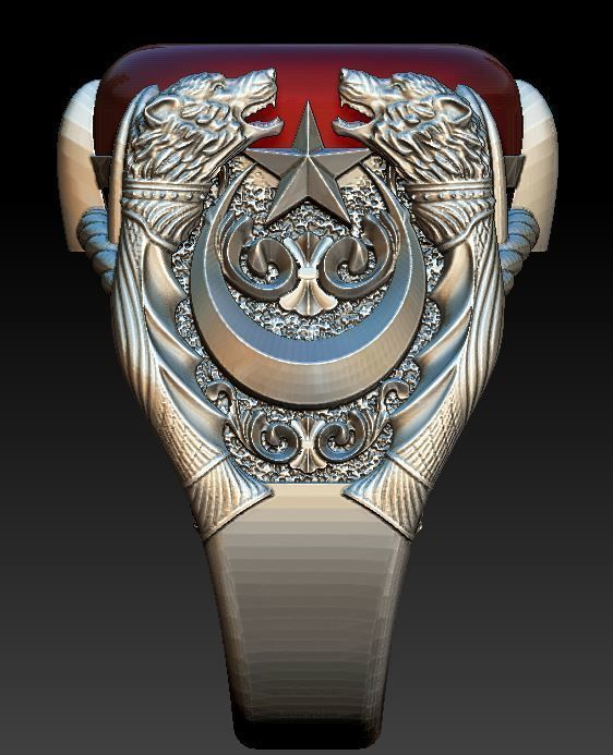 wolf ring 3D model_1
