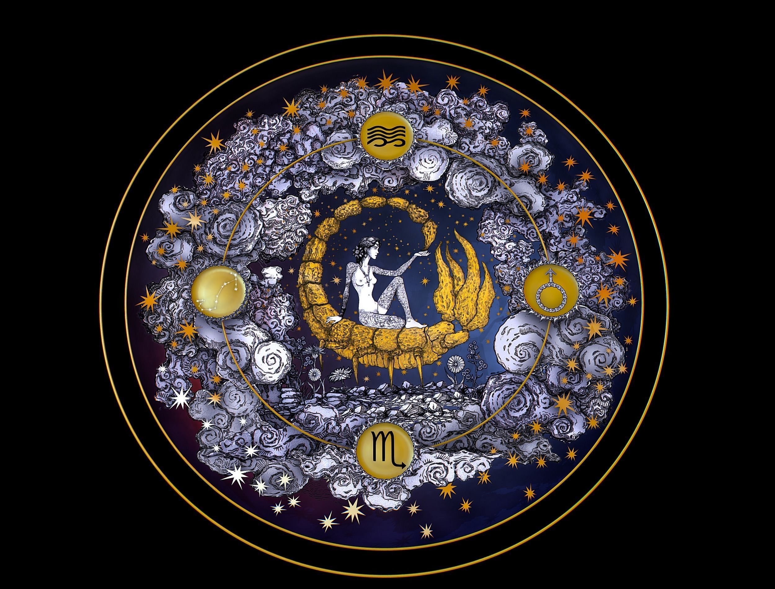 Parallax Constellation Zodiac Sign Scorpio Astronomical Low-poly 3D model_18