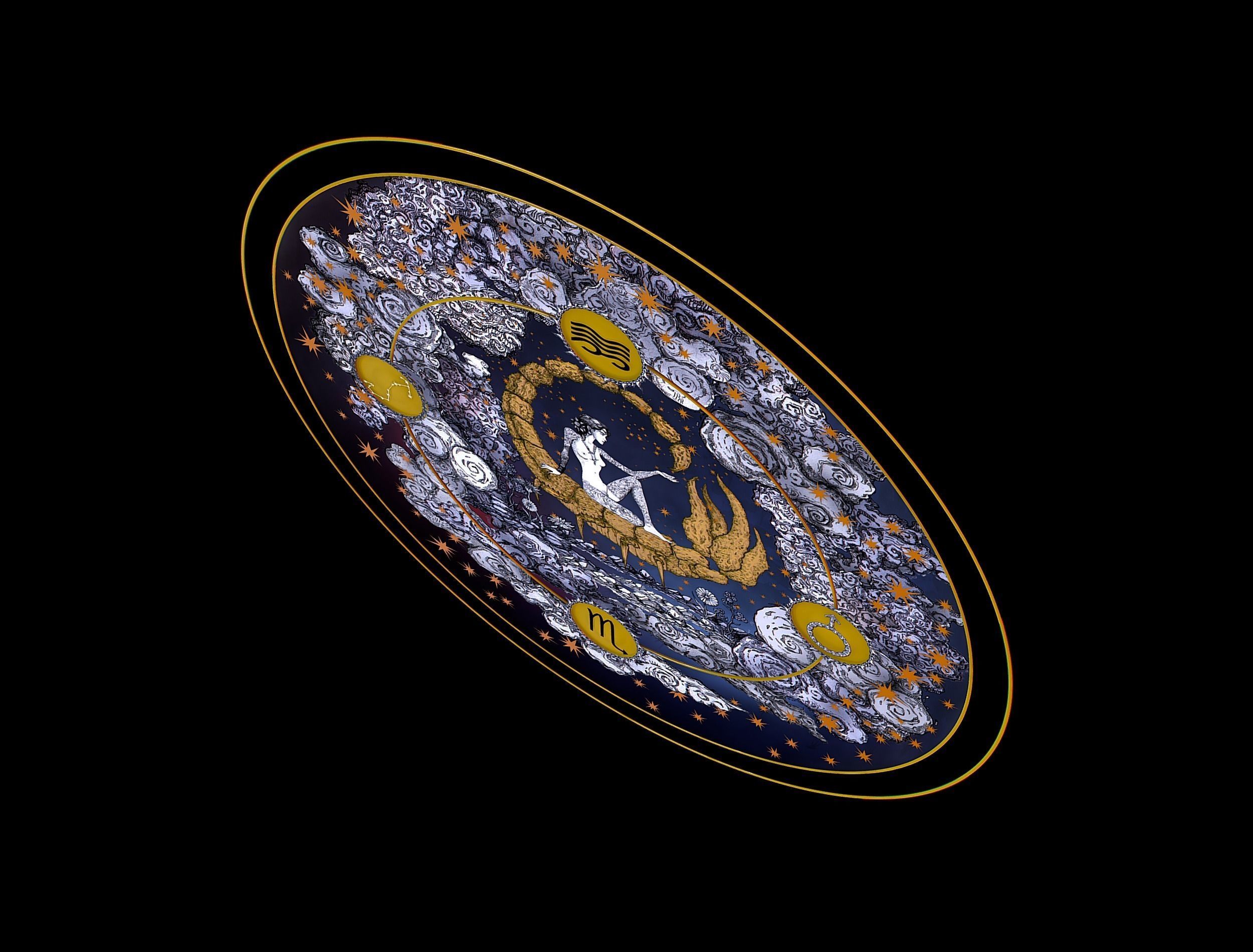 Parallax Constellation Zodiac Sign Scorpio Astronomical Low-poly 3D model_23