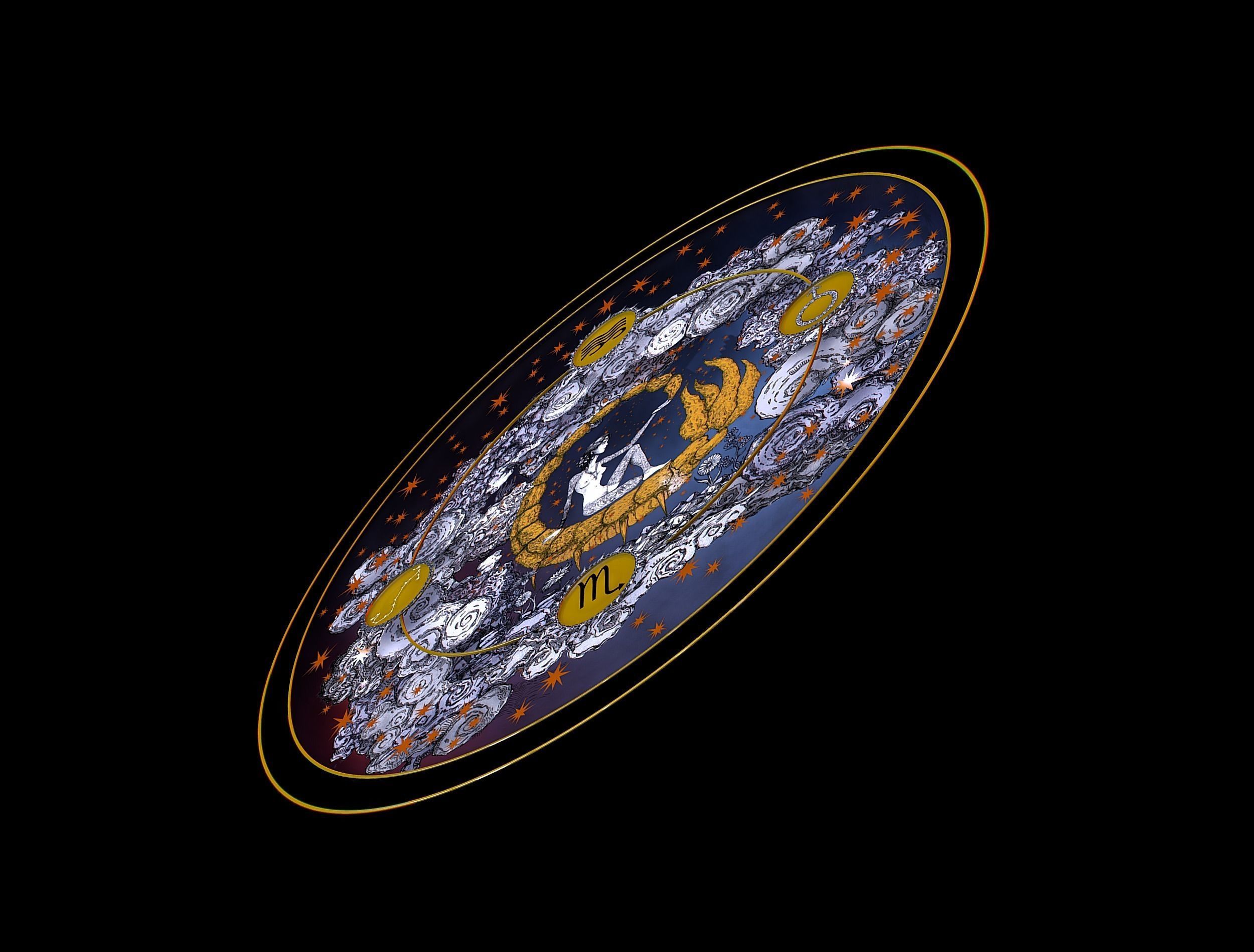 Parallax Constellation Zodiac Sign Scorpio Astronomical Low-poly 3D model_25