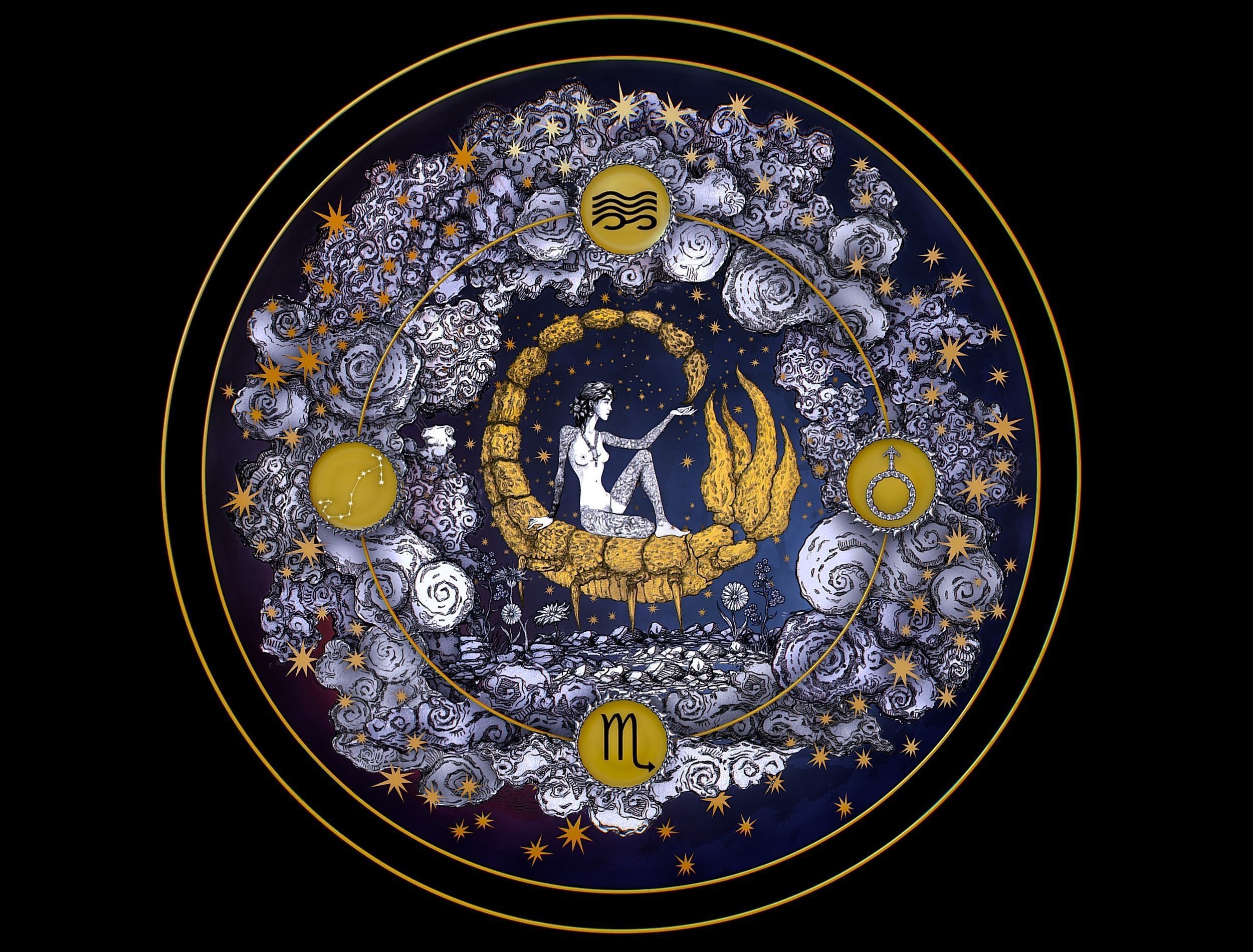 Parallax Constellation Zodiac Sign Scorpio Astronomical Low-poly 3D model_17