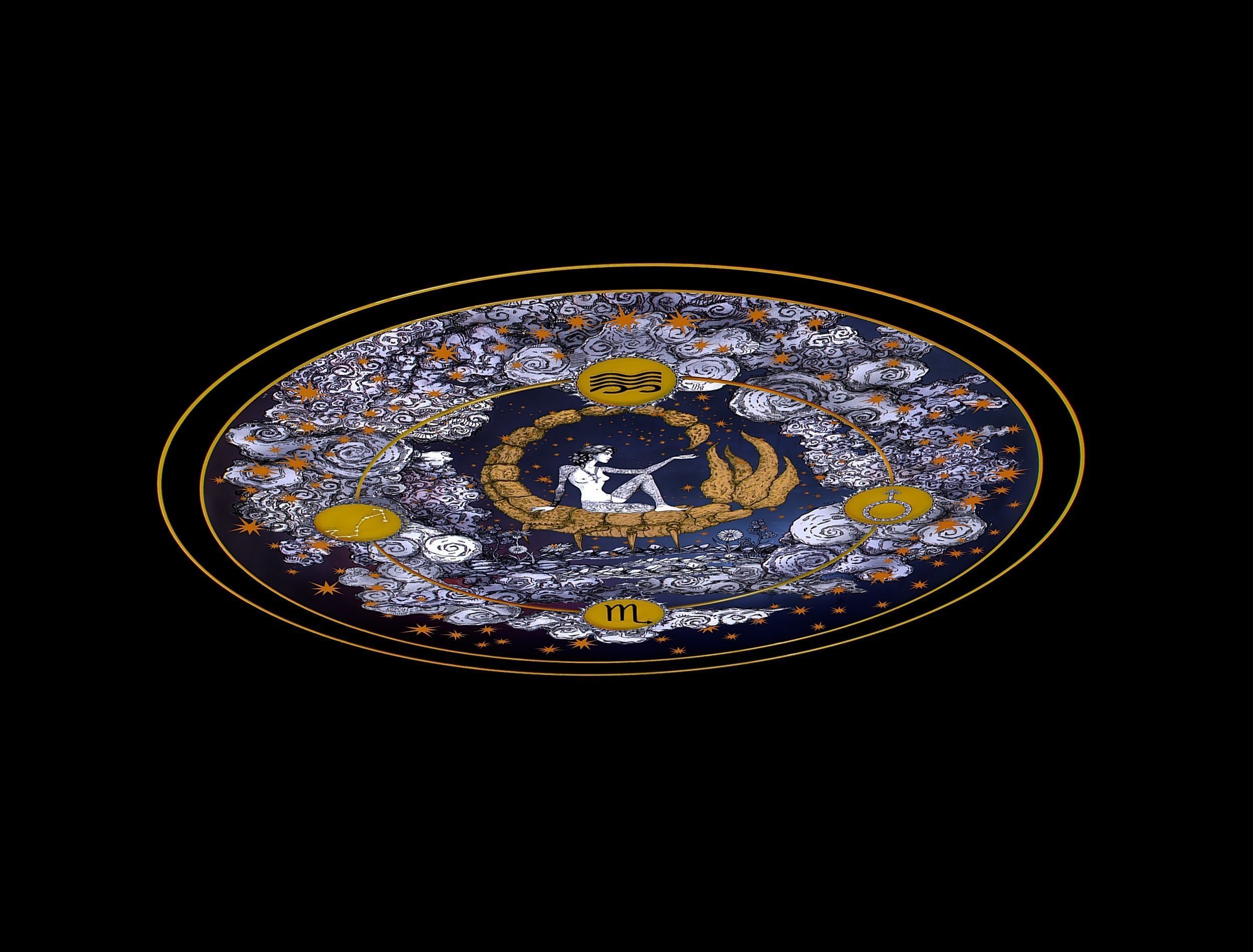 Parallax Constellation Zodiac Sign Scorpio Astronomical Low-poly 3D model_13