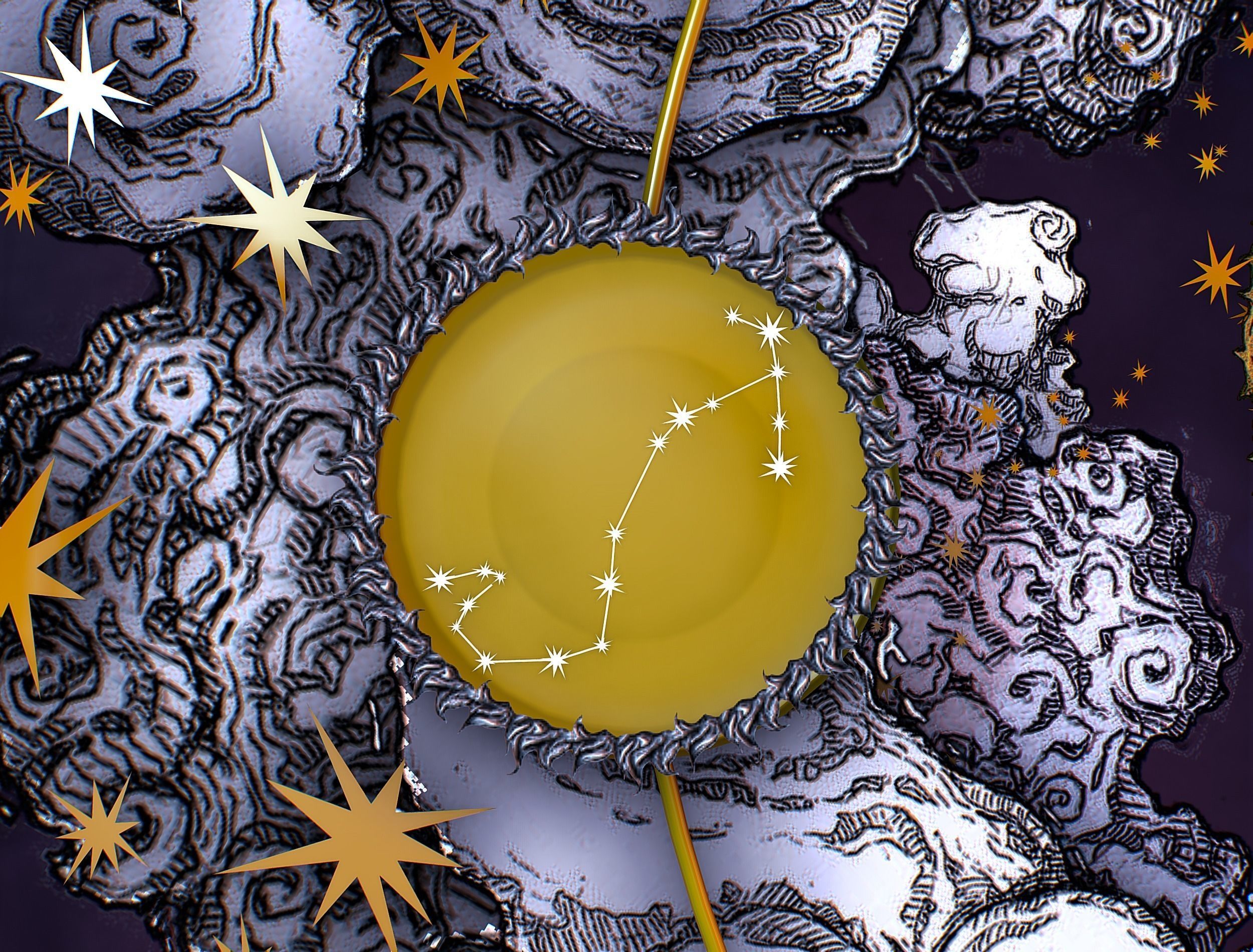 Parallax Constellation Zodiac Sign Scorpio Astronomical Low-poly 3D model_28