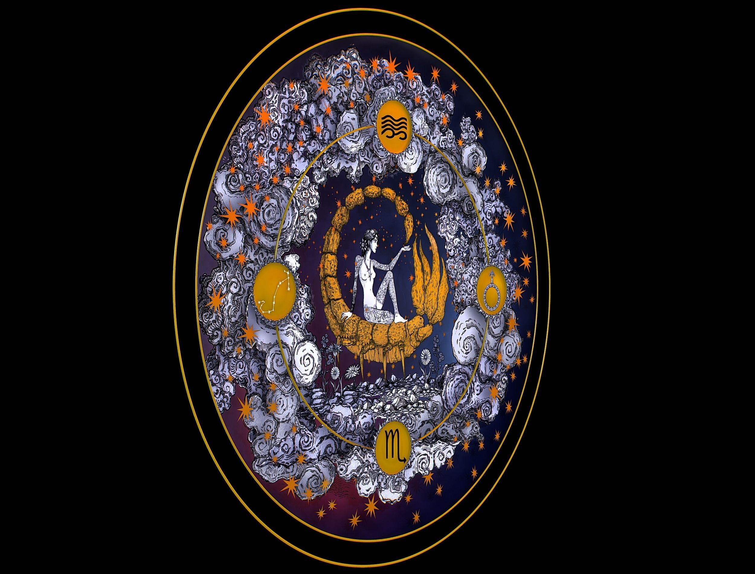 Parallax Constellation Zodiac Sign Scorpio Astronomical Low-poly 3D model_3