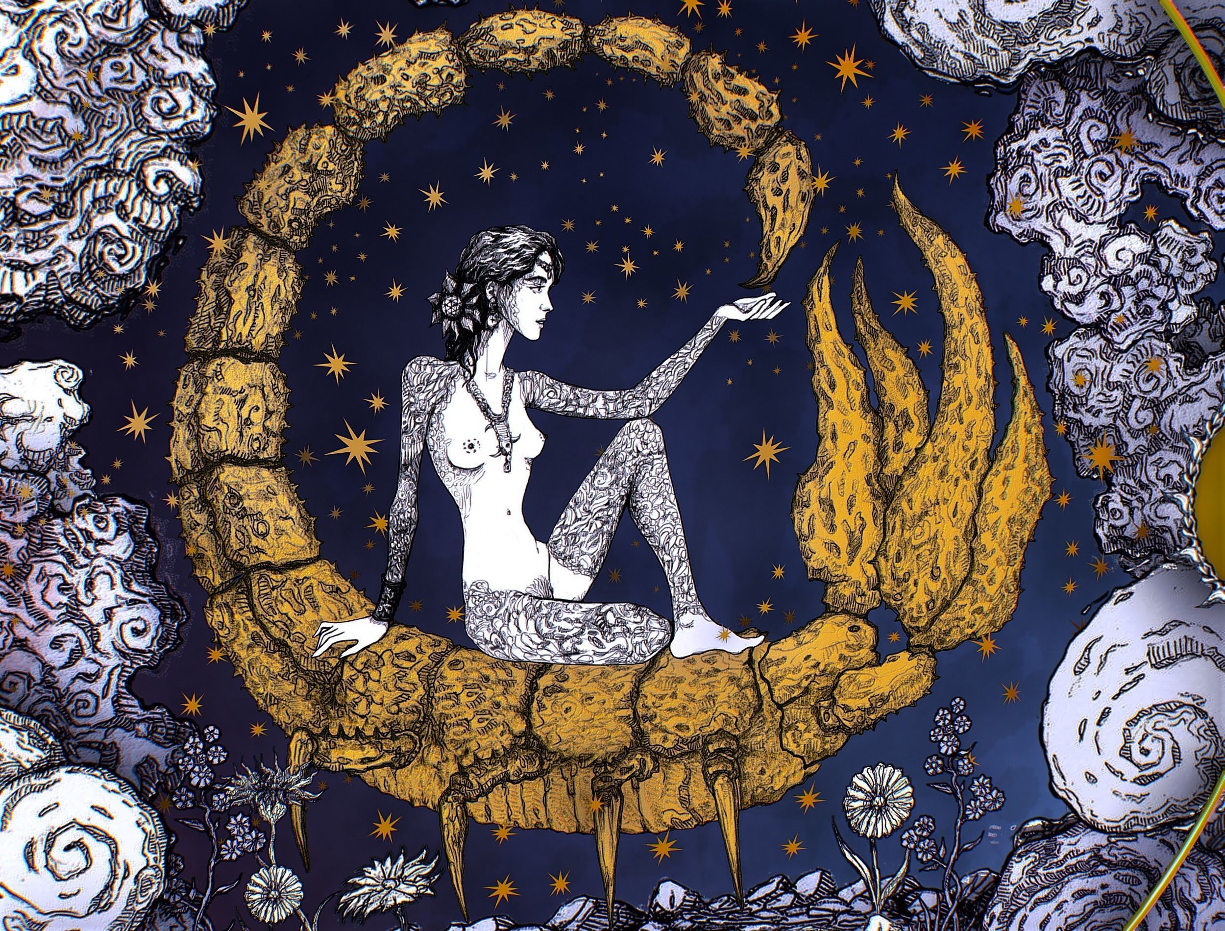 Parallax Constellation Zodiac Sign Scorpio Astronomical Low-poly 3D model_37