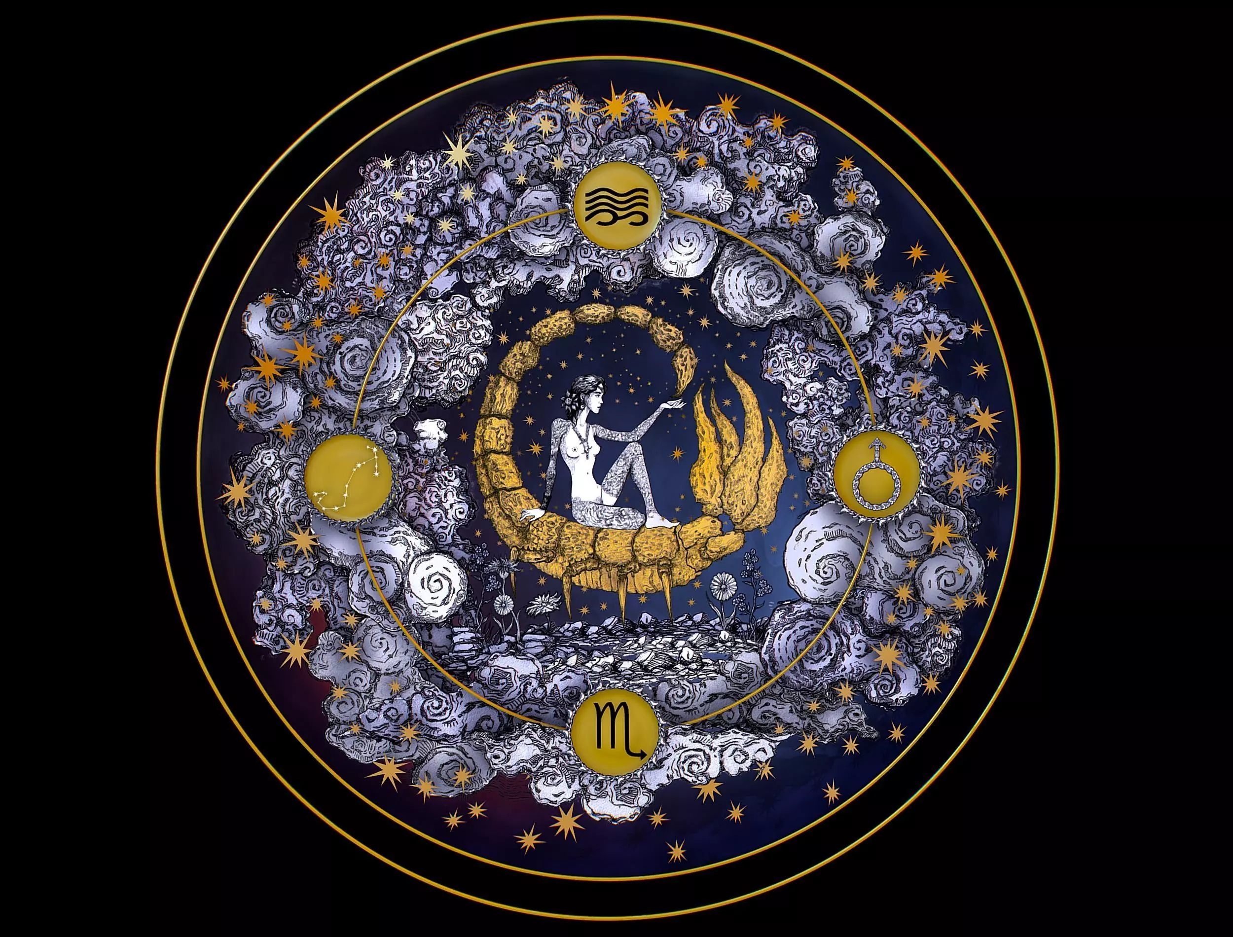 Parallax Constellation Zodiac Sign Scorpio Astronomical Low-poly 3D model_0