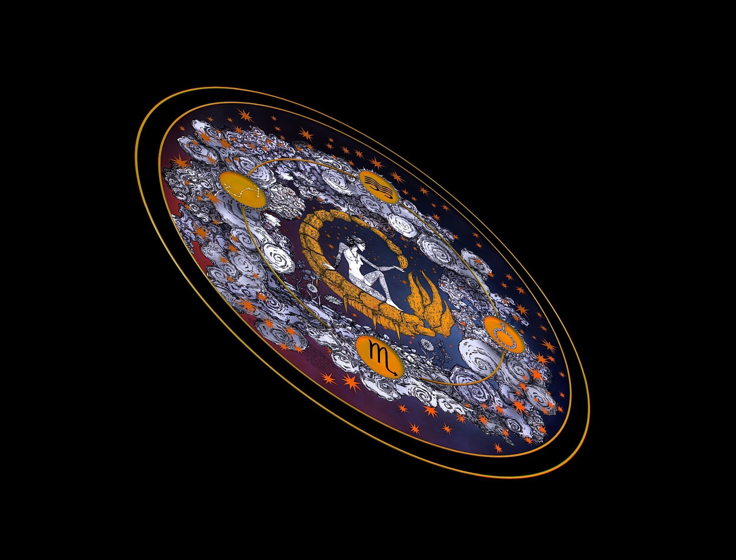 Parallax Constellation Zodiac Sign Scorpio Astronomical Low-poly 3D model_24