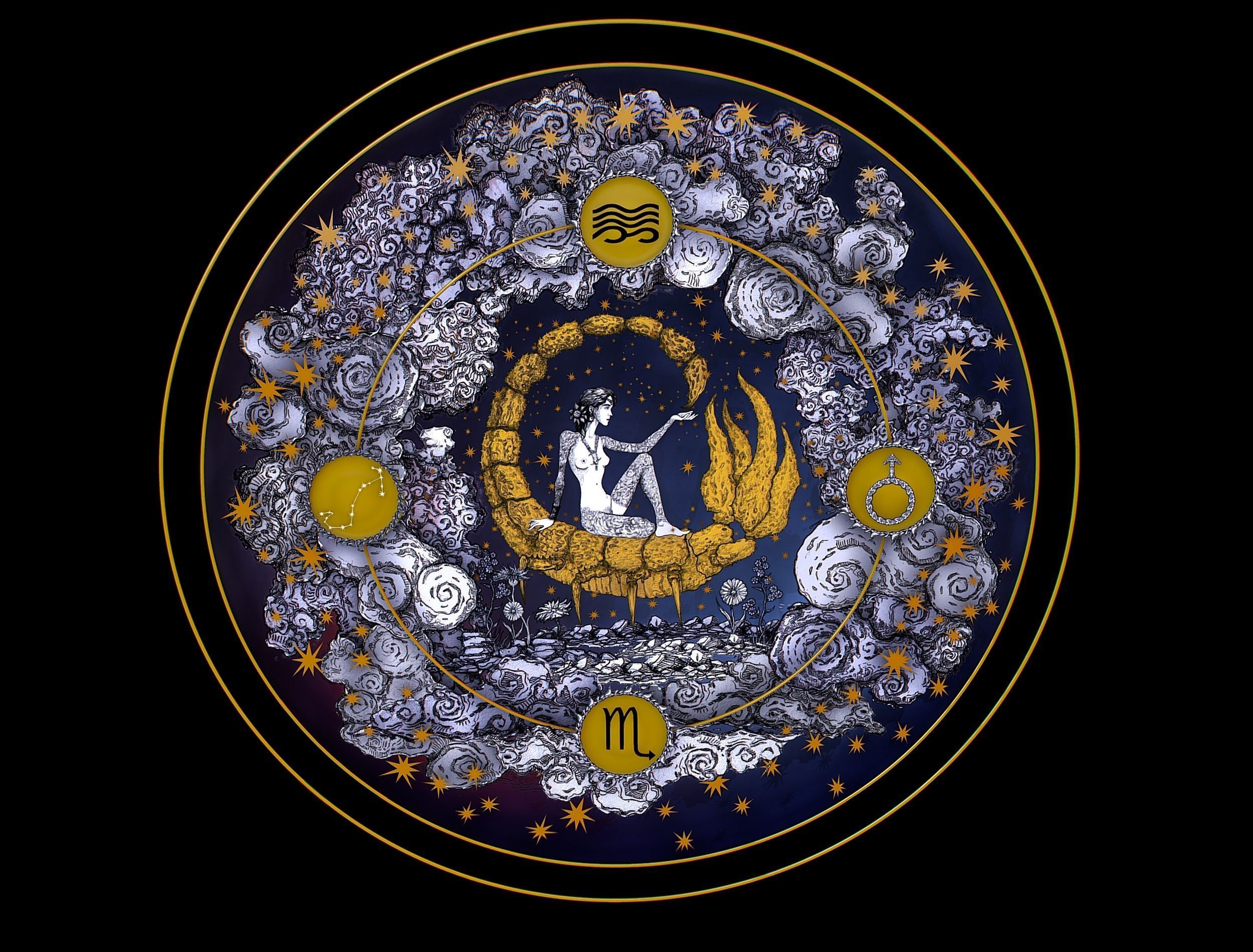 Parallax Constellation Zodiac Sign Scorpio Astronomical Low-poly 3D model_16