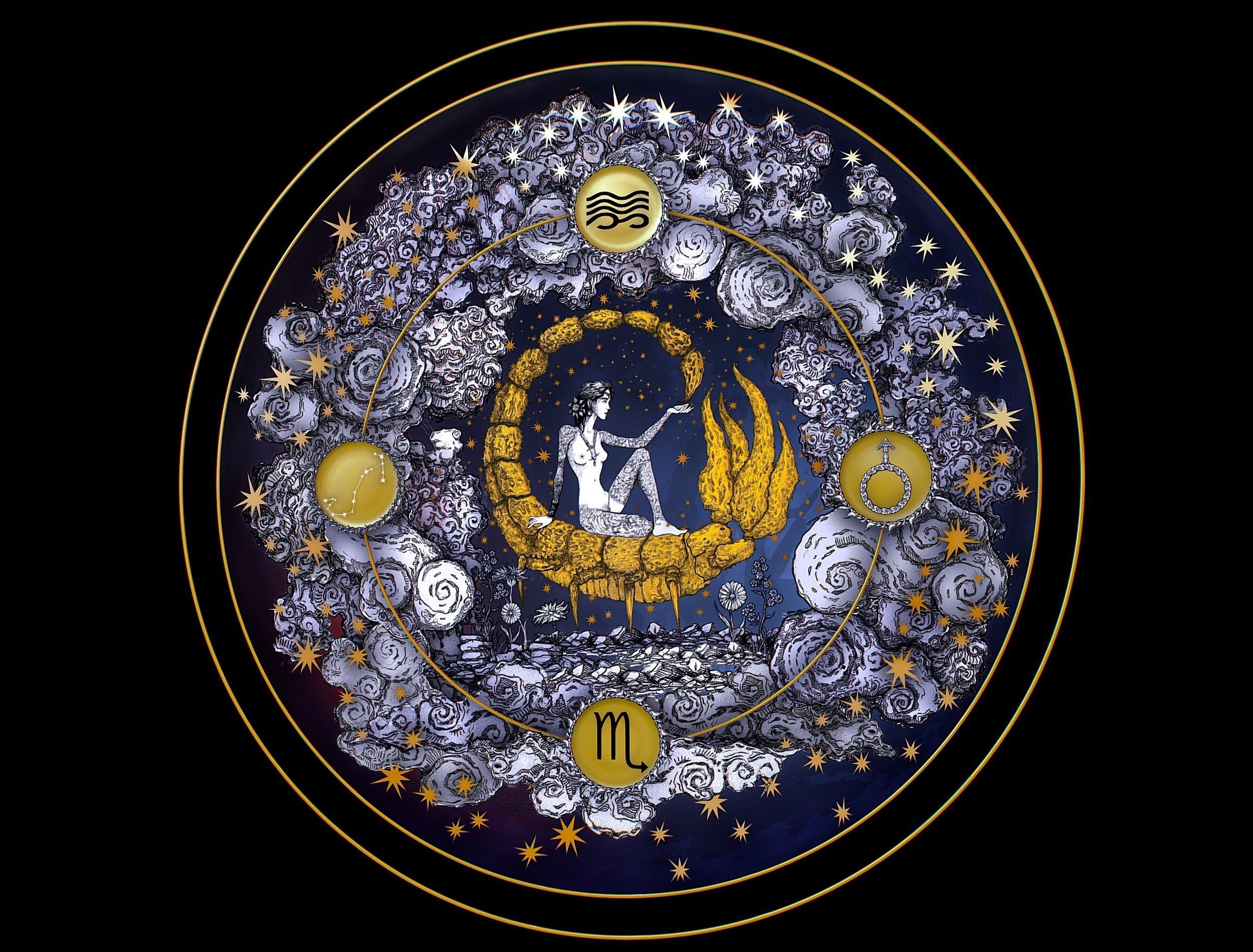 Parallax Constellation Zodiac Sign Scorpio Astronomical Low-poly 3D model_11