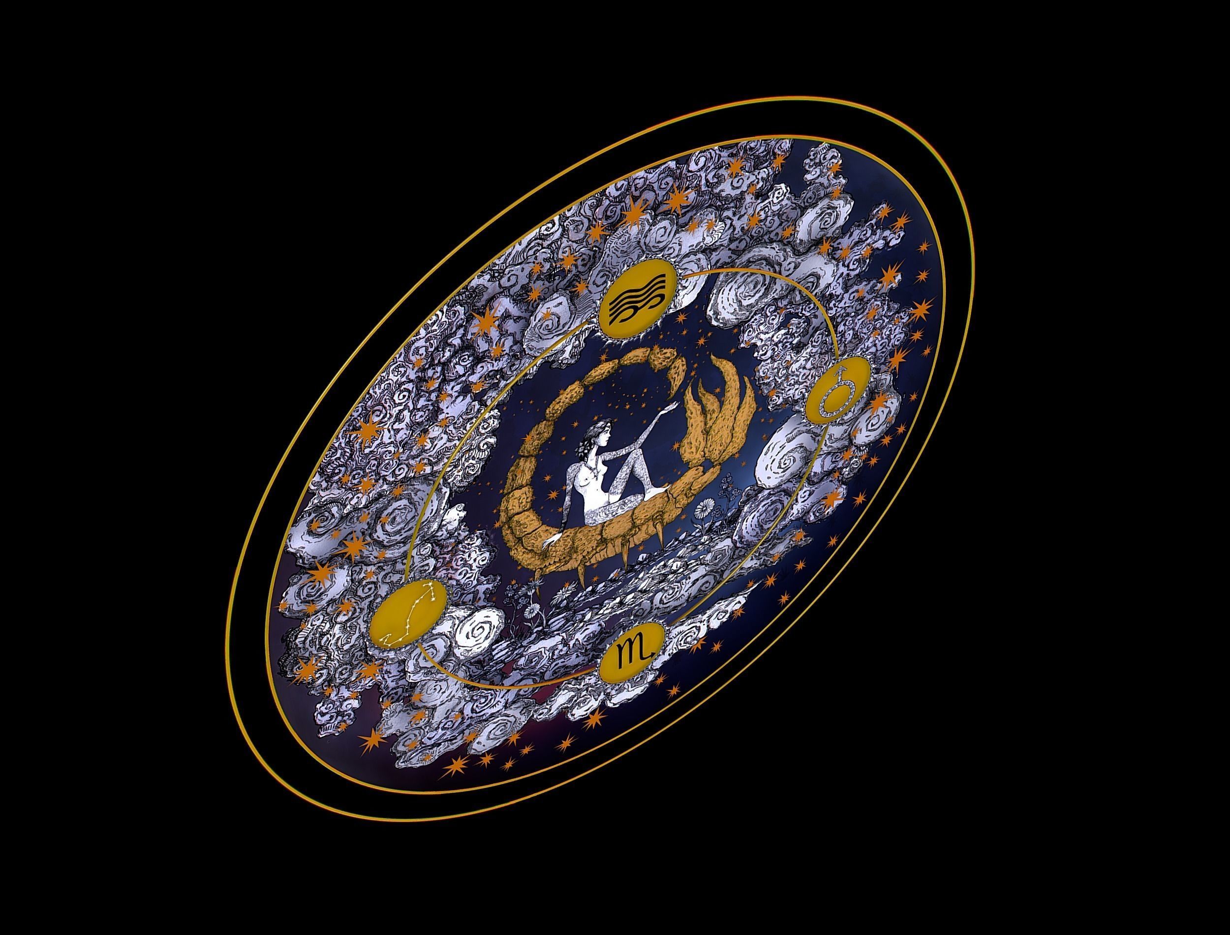 Parallax Constellation Zodiac Sign Scorpio Astronomical Low-poly 3D model_22