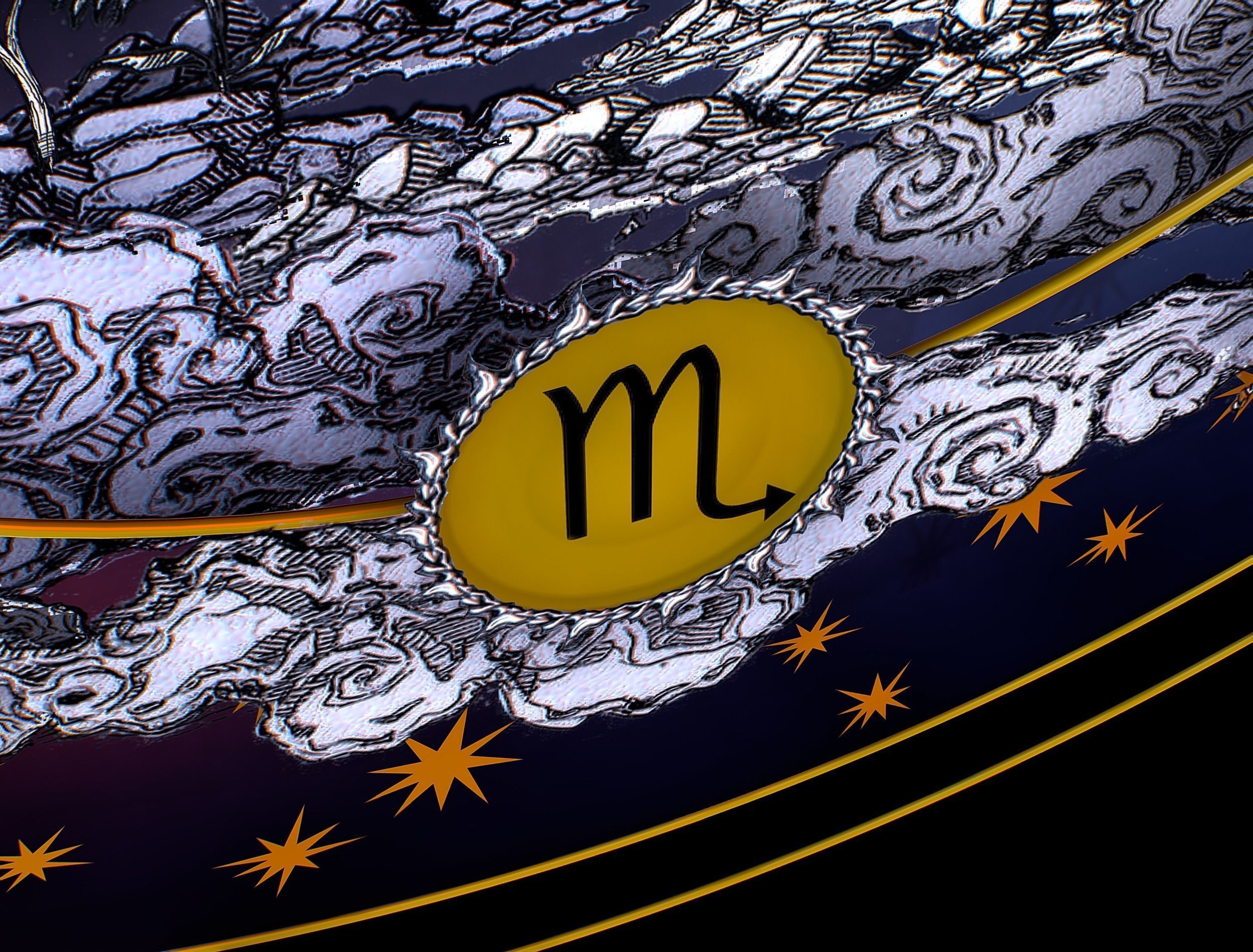 Parallax Constellation Zodiac Sign Scorpio Astronomical Low-poly 3D model_31