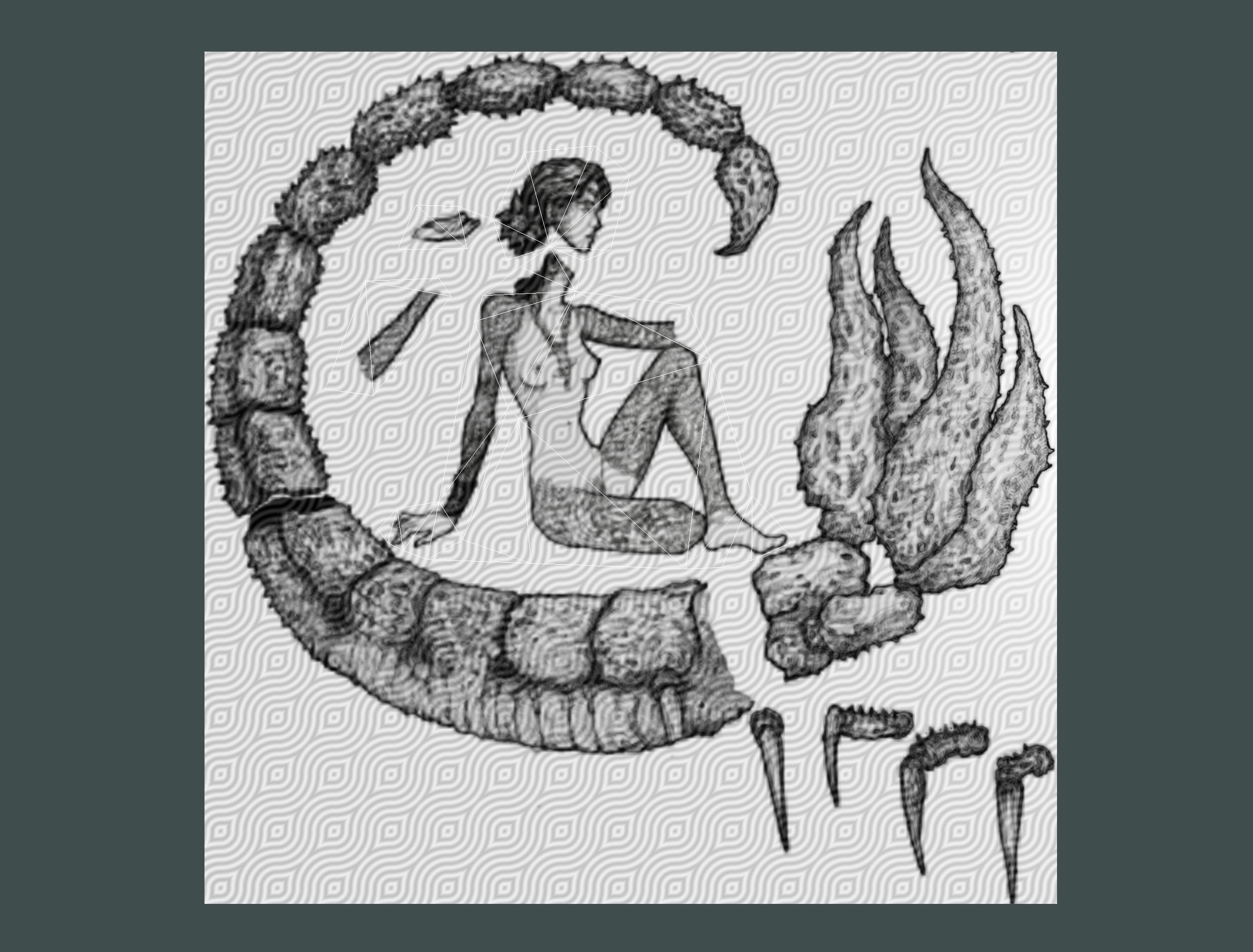 Parallax Constellation Zodiac Sign Scorpio Astronomical Low-poly 3D model_52