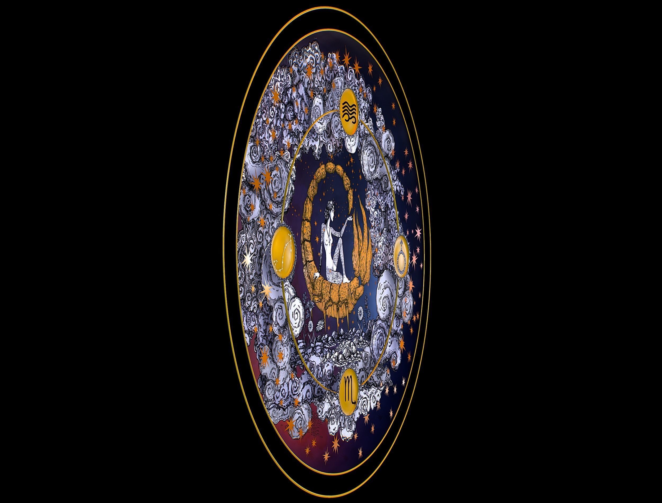 Parallax Constellation Zodiac Sign Scorpio Astronomical Low-poly 3D model_5