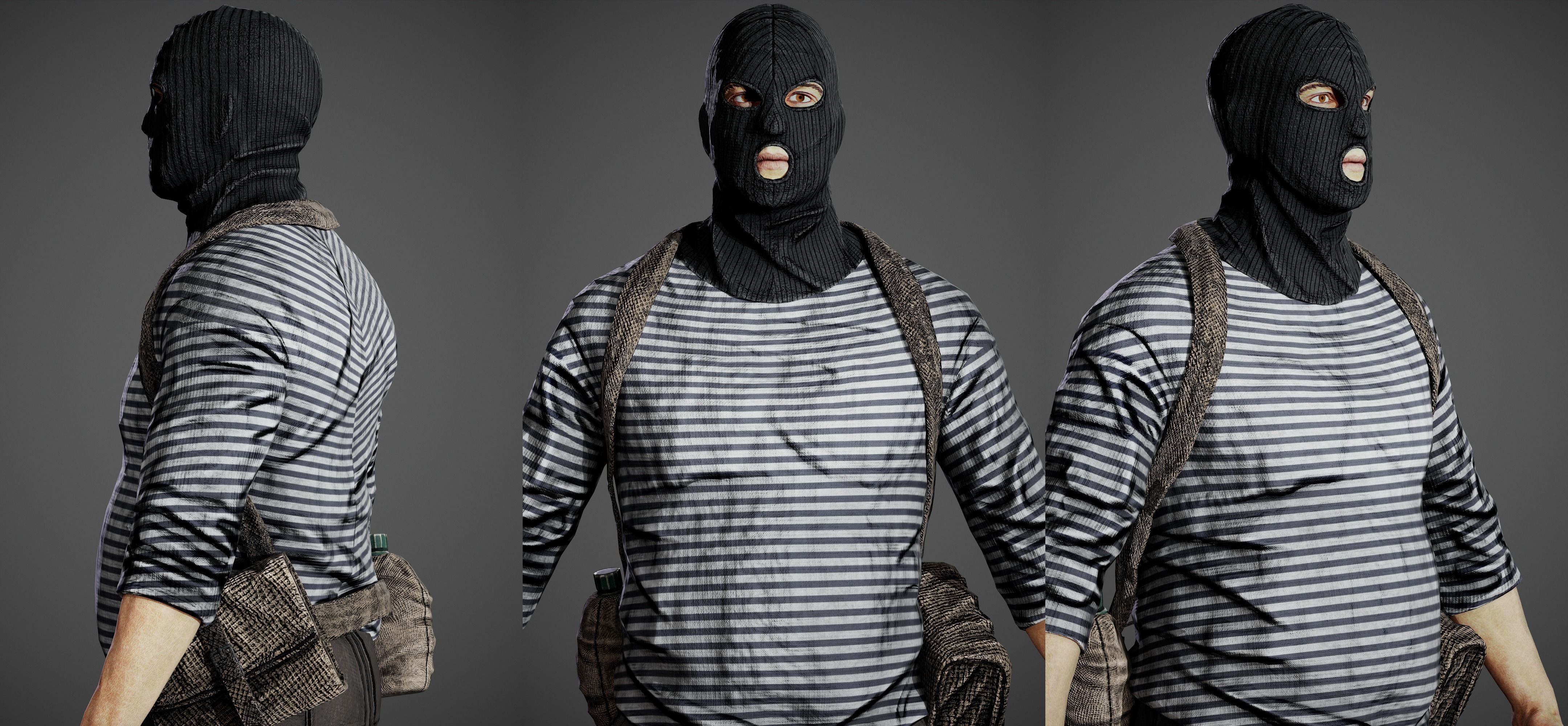 Bandit Low-poly 3D model_2