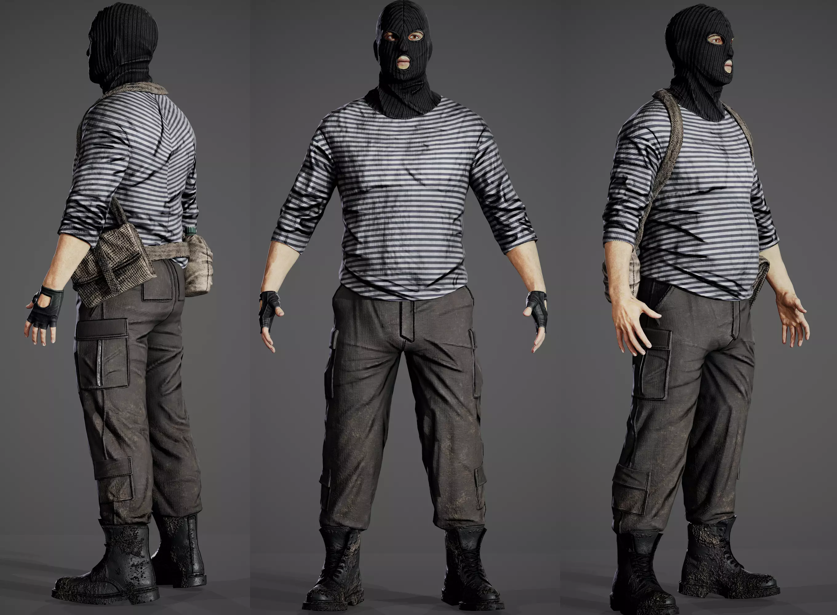 Bandit Low-poly 3D model_0