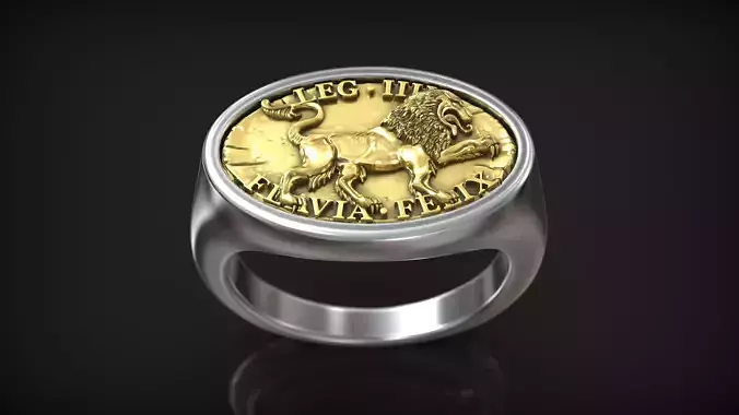 Roman Legion Flavia Felix Lion Antique Design Ring