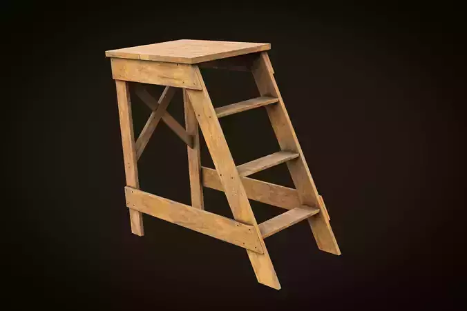 Wooden stepladder PBR