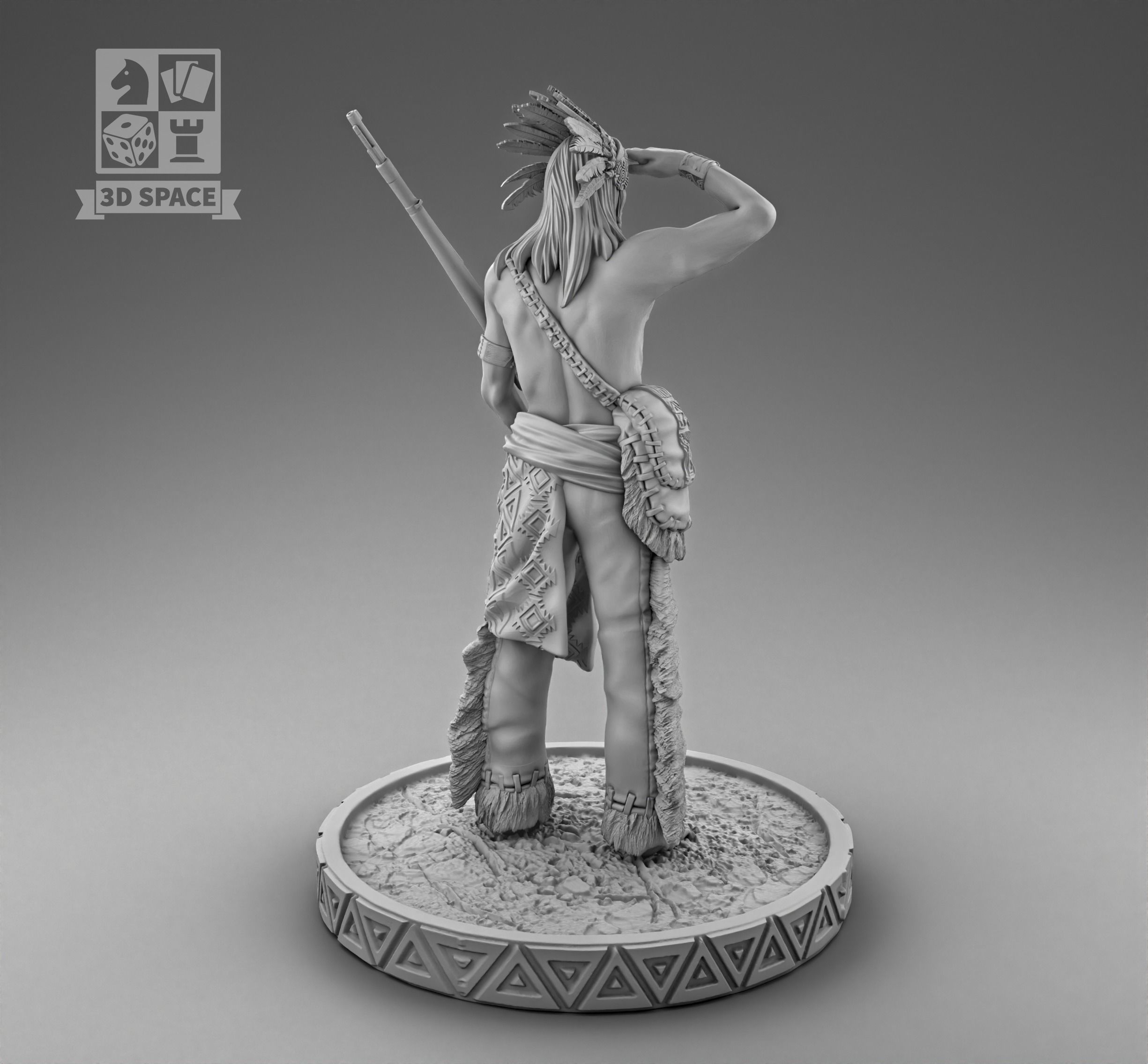 An Indian with a gun 3D print model_2