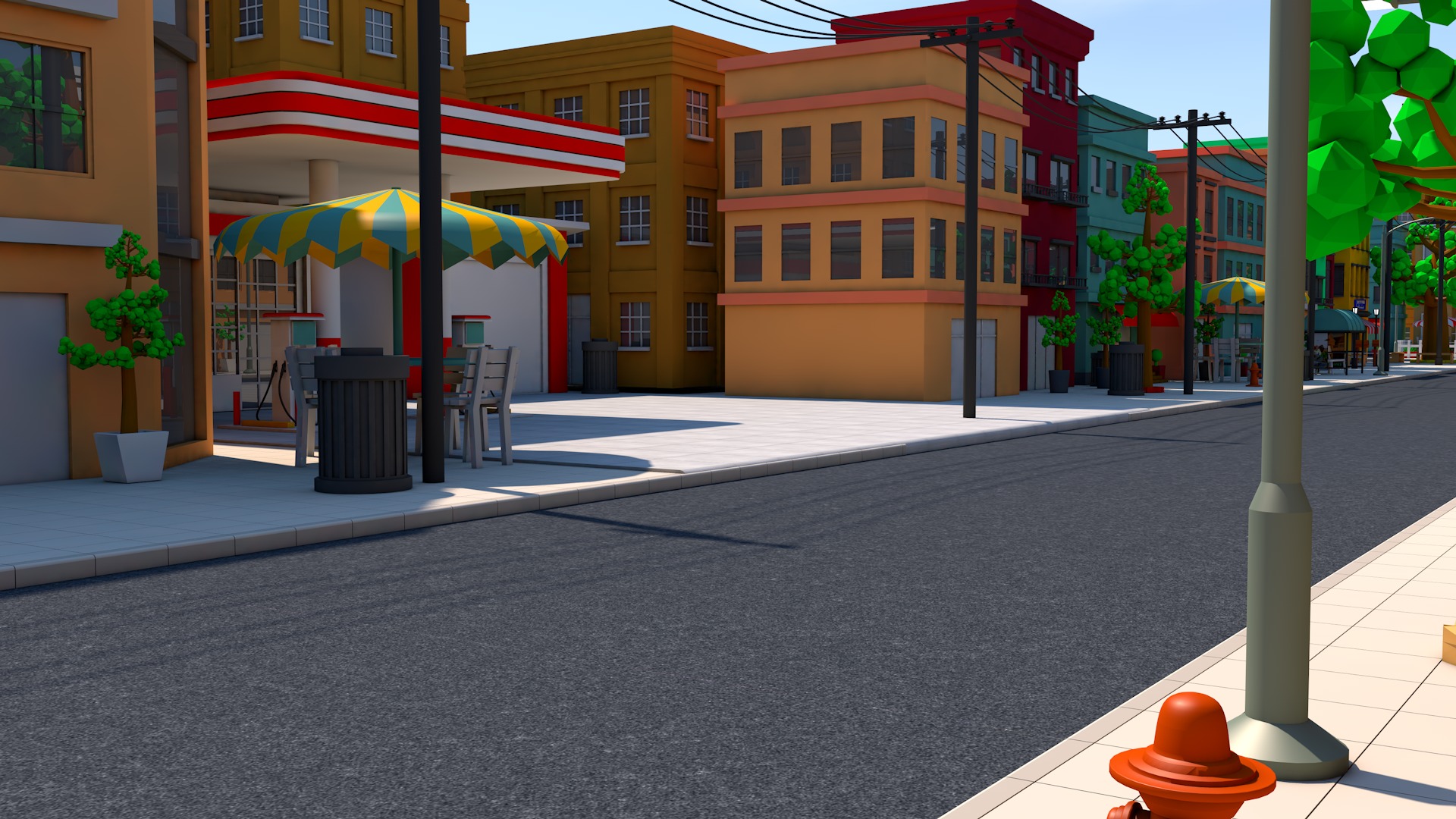 Cartoon Town 3D model_10