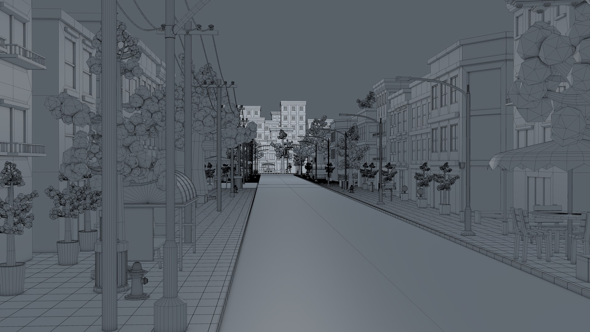 Cartoon Town 3D model_32