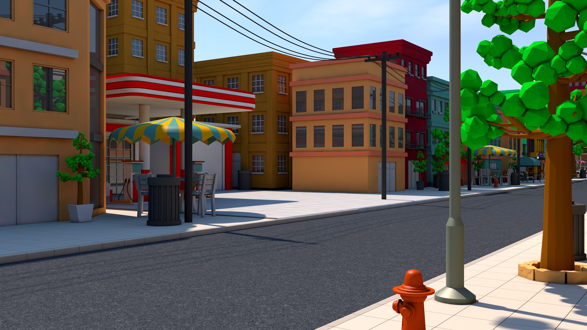 Cartoon Town 3D model_14